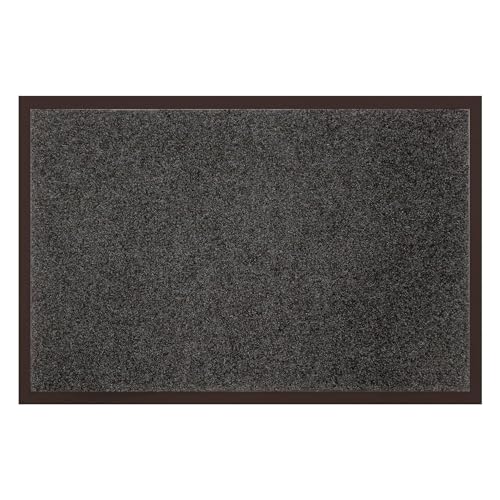 Deco Tapis 1740298 Tapis Anti - 1740298, Schmutzfangmatte Rechteck , 80 X 120 Cm , Uni , Eingangsmatte , Grau von Douceur d'Intérieur