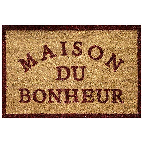 douceur d'Intérieur Tapis Deco Coco Bonhur Fußmatte, Bedruckt, 40 x 60 cm, Vinyl, Mehrfarbig von douceur d'Intérieur