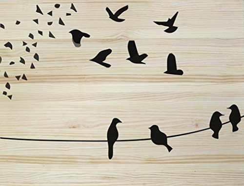 Decowood dcw05 Kopfteil 'Vögel', Holz, Mehrfarbig, 105 x 3 x 80 cm von Decowood