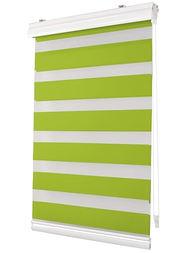 Deco4Me Premium Klemmfix Doppelrollo mit Kassette (Grün, 100 x 150 cm) - lichtdurchlässig & Blickdicht - Duo Vario Rollo für Fenster ohne Bohren (Stoffbreite 96 cm) von Deco4Me