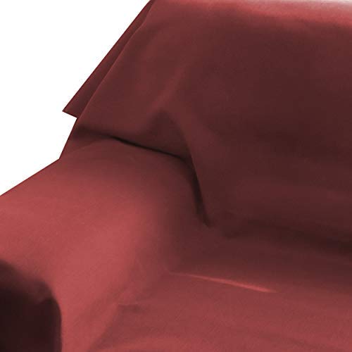 DecoHomeTextil Brilliant Sofaüberwurf Sofa Überwurf Bezug Couchbezug Bettüberwurf Tagesdecke 160 x 360 cm Dunkelrot Farbe & Größe wählbar mit Lotus Effekt Eckig von DecoHomeTextil