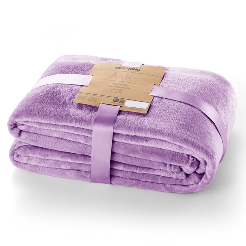 DecoKing Kuscheldecke 160x210 cm lila Decke Microfaser Tagesdecke Fleece weich sanft kuschelig Lilac Mic von DecoKing