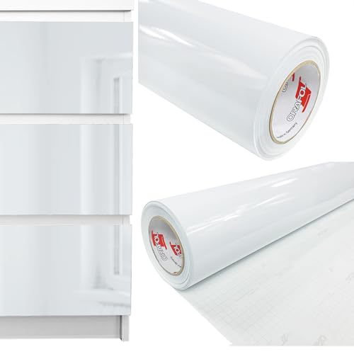 DecoMeister Klebefolien Deko-Folie Selbstklebefolie Selbstklebende Möbelfolie Einfarbig Folie für Interior Exterior Einheitliche Farbe Fertigrolle 100x1000 cm Weiß Hochglanz Glanz Glänzend DecoMeister Klebefolien Deko-Folie Selbstklebefolie Selbstklebende Möbelfolie Einfarbig Folie für Interior Exterior Einheitliche Farbe Fertigrolle 100x1000 cm Weiß Hochglanz Glanz Glänzend von DecoMeister