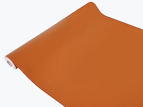 DecoMeister Klebefolie Dekorative Möbelfolie Selbstklebende Folie für Möbel Deko-Folie Einfarbige Selbstklebefolie Einheitliche Farbe Rolle 67,5x740 cm Orange Matt von DecoMeister