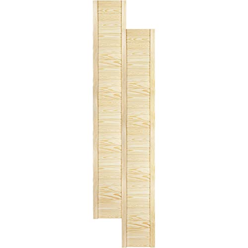 DecoMeister Lamellentür Holztür Natur mit geschlossenen Profilbretter 294x1995 mm für Schränke, Regale, Möbel aus Kiefer Holz unbehandelt 2-er Pack von DecoMeister