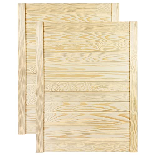 DecoMeister Lamellentür Holztür Natur mit geschlossenen Profilbretter 594x766 mm für Schränke, Regale, Möbel aus Kiefer Holz unbehandelt 2-er Pack von DecoMeister