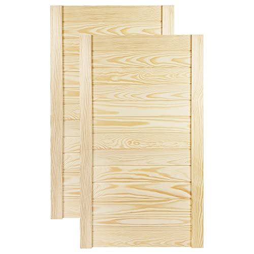 DecoMeister Lamellentür Holztür Natur mit geschlossenen Profilbretter 444x766 mm für Schränke, Regale, Möbel aus Kiefer Holz unbehandelt 2-er Pack von DecoMeister