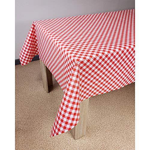 DecoMeister Wachstuch Tischdecke Tischbelag Tischabdeckung abwaschbar Tischtuch Tischfolie Tischplattenschutz Vinyl-Tischdecke Küche Esszimmer Küchentisch 140x70 cm Rot kariert von DecoMeister