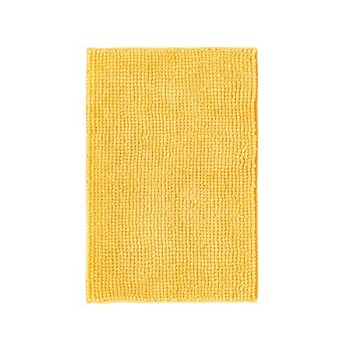 Decomira Badematte rutschfest | Als Badteppich Set kombinierbar | Badezimmer-Teppich Bad-Vorleger waschbar aus Chenille | Duschvorleger für Dusche, Badewannen, WC Deko | Gelb - 50x80 cm von Decomira