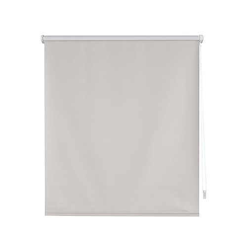 Decorblind | Verdunkelungsrollo, glatt, ohne Werkzeug und ohne Bohren, Maße Rollo: 107 x 180 x 180 cm (B x L), Maße Stoff: 104 x 175 cm, einfarbig, silberfarben, Jalousien für Fenster von Decorblind