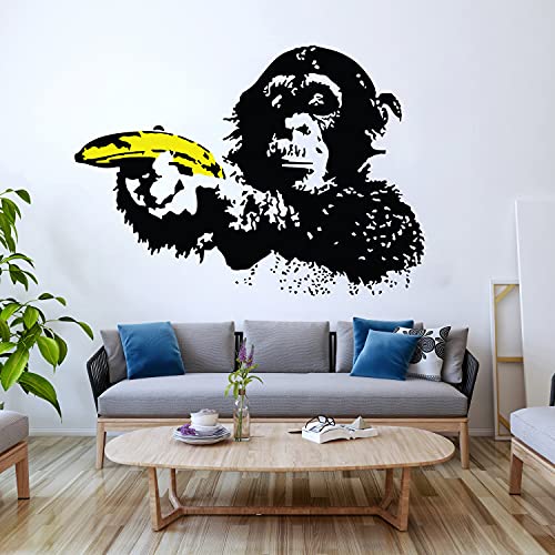 Banksy Monkey Wandtattoo Bansky Art Vinyl Aufkleber Street Graffiti Focus Chimp Wandbild von Decords