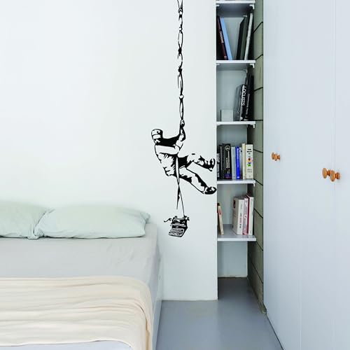 Banksy Prisoner Escape Wandtattoo - Street Art Graffiti Hief Vinyl Aufkleber Weiß / 87 x 24 von Decords
