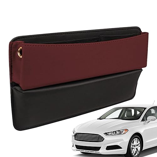 Autositz-Aufbewahrung, Seitensitztaschen fürs Auto, multifunktionaler Autositz-Organizer, Autositz-Lückenfüller, verstellbarer PU-Leder-Konsolen-Seitentaschen-Organizer, Aufbewahrungsbox für zentrale von Decorhome