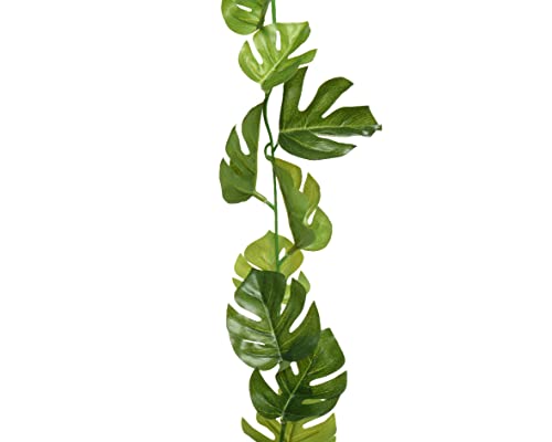 Künstliche Monstera Girlande 15x180cm Pflanzen Blättergirlande Kunstpflanze Hängedeko Tischdeko grün von Decoris