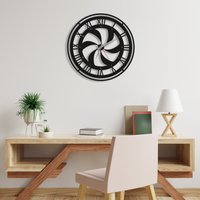 Windrose Metall Wanduhr, Große Wanddekor, Spirale Whirlpool Uhren Für Wand, 60cm Durchmesser-24"Durchmesser von DecovienoWallArt