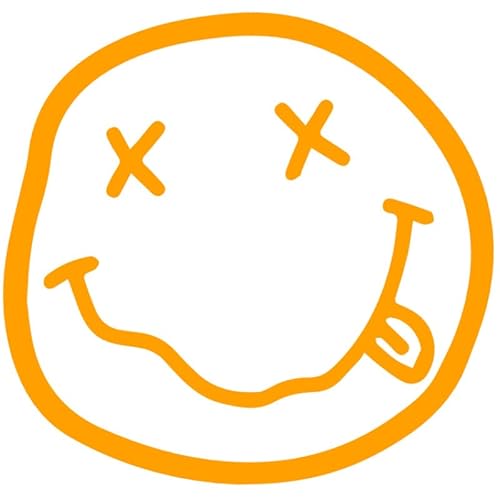 Nirvana Smiley Face Grunge Kurt Cobain L 0166 (orange) // Sticker OEM JDM Style Aufkleber von Decus