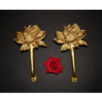 Messing Majestätisch Seerosen Türgriff | Lotus Form Empfang Tür Puller Gartentempel Moderne Türsilien Ideen von DeepEnlightenment