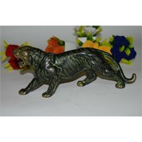 Messing Tiger Statue | Leopard Wildtier Design Handgemachte Skulptur Prunkstück Home Decor von DeepEnlightenment