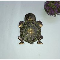 Schildkröte Divya Mantra Wanddekoration | Messing Uralte Symbole Wandbehang Eingang von DeepEnlightenment