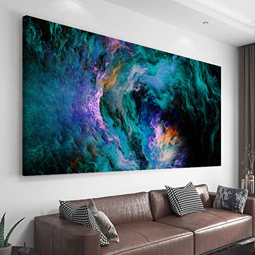 Dark Clouds Thunderstorm Leinwand-Wandkunst für Wohnzimmer groß moderne Malerei nordischer Stil Farb-Leinwanddrucke und Poster für Schlafzimmer Heimdekor80x185cm(31.4"x72.8") innerer Rahmen von Deertweet Home