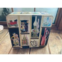 Bric-A-Brac W&r Jacob Co L'pool Biscuit Tin Square Mod Design England Vintage Aufbewahrungsdekor von DeesNewOldGems