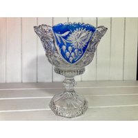 Candy Dish Anna Hutte Asti Rubin Kompottschale Bavaria Crystal Bleikristall Vintage Bohemia von DeesNewOldGems