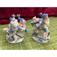 Christbaumkugel Figur Polyresin Baby Blau, Weihnachtsmann, Eisbär, Bär, Spielzeug, Knick Knack, Vintage von DeesNewOldGems