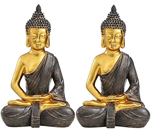 Dehner Dekofigur Buddha 2er Set, je ca. 39.5 x 25.5 x 18 cm, Polyresin, gold/braun Dehner Dekofigur Buddha 2er Set, je ca. 39.5 x 25.5 x 18 cm, Polyresin, gold/braun von Dehner