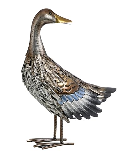 Dehner Dekofigur Ente, Gartendeko frostbeständig, Dekoartikel Indoor / Outdoor, ca. 30 x 44 x 16 cm, Metall, silber / braun Dehner Dekofigur Ente, Gartendeko frostbeständig, Dekoartikel Indoor / Outdoor, ca. 30 x 44 x 16 cm, Metall, silber / braun von Dehner