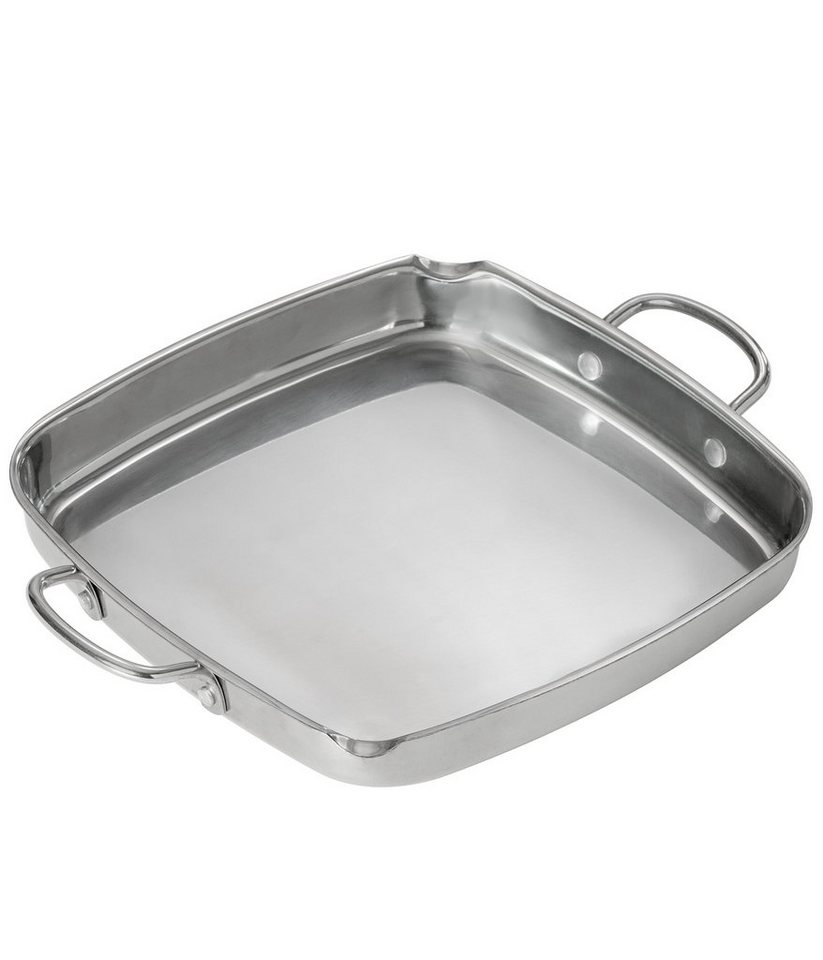 Dehner Grillbesteck-Set Gemüsepfanne, 35 x 28 x 4.8 cm, Edelstahl, silber, Edelstahl Gemüseschale, köstliches Gemüse direkt vom Grill von Dehner