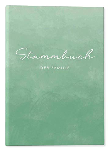 DeinWeddingshop Stammbuch der Familie - Familienstammbuch Hochzeit Standesamt - Watercolor Serie - Hardcover 16x21cm … (grün) von DeinWeddingshop