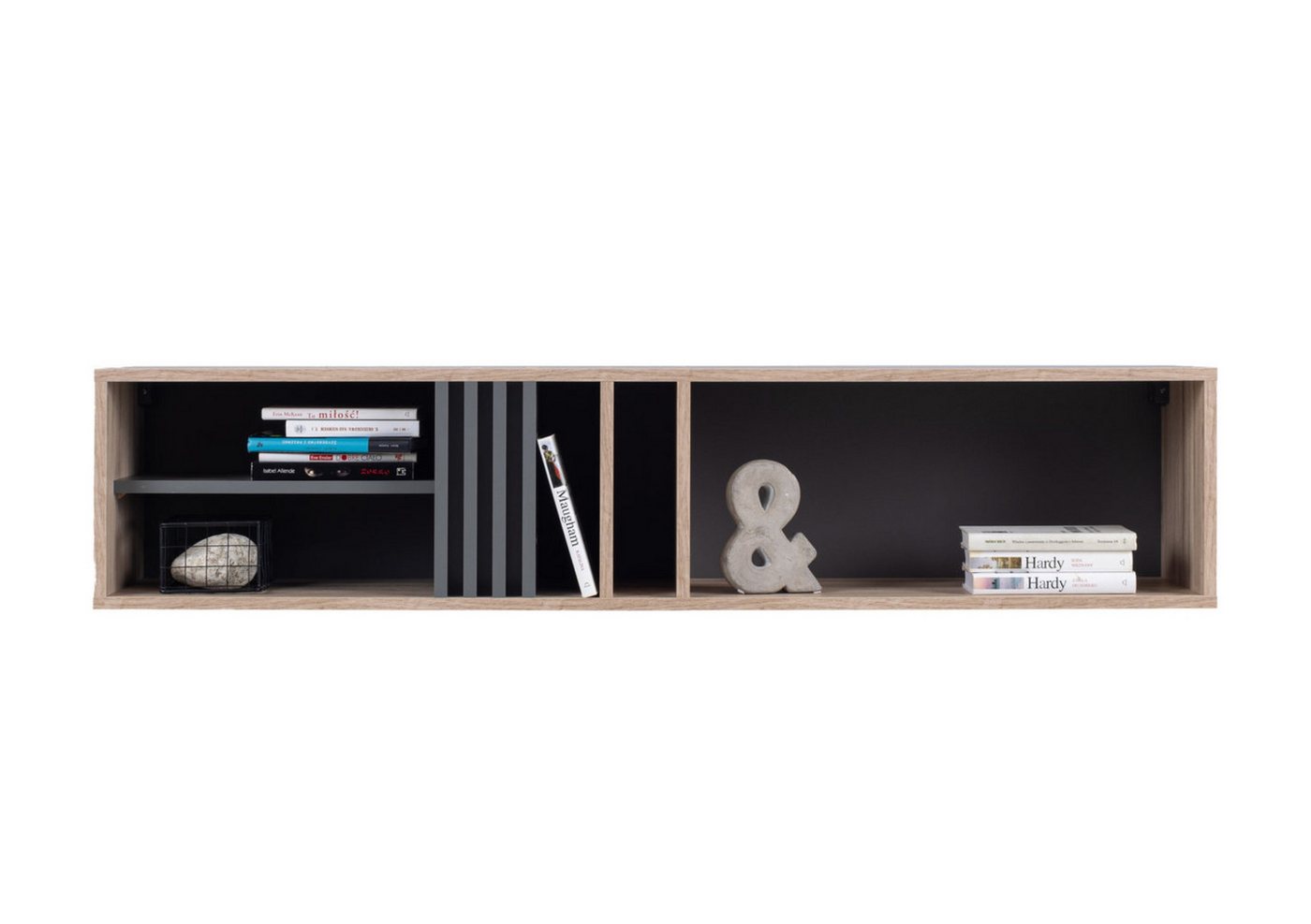 Deine Möbel 24 Hängeregal AL 11 Hängeregal 140 cm Wandregal Bücherregal, Set 1-tlg., Wohnzimmer Jugendzimmer Kinderzimmer Eiche Graphit Lamellen Deine Möbel 24 Hängeregal AL 11 Hängeregal 140 cm Wandregal Bücherregal, Set 1-tlg., Wohnzimmer Jugendzimmer Kinderzimmer Eiche Graphit Lamellen von Deine Möbel 24
