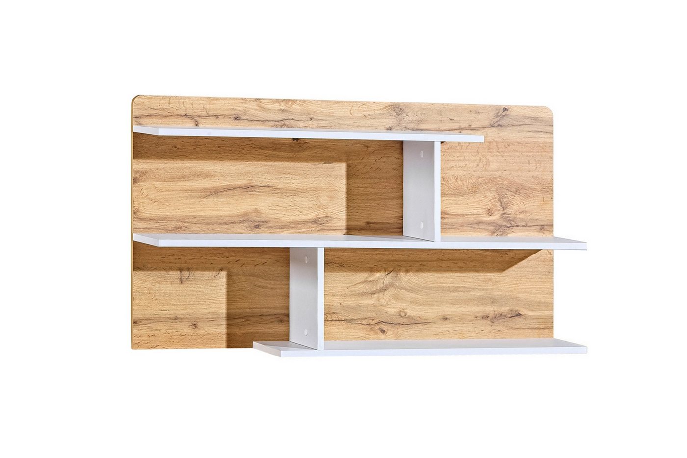 Deine Möbel 24 Hängeregal ARCO 12 Regal Wandregal Kinderzimmer Jugendzimmer 110 cm breit, Set 1-tlg., Weiß Matt Eiche Wotan Deine Möbel 24 Hängeregal ARCO 12 Regal Wandregal Kinderzimmer Jugendzimmer 110 cm breit, Set 1-tlg., Weiß Matt Eiche Wotan von Deine Möbel 24