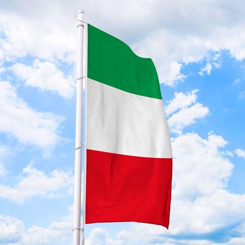 Italien Flagge 120 x 300 cm - für Fahnenmast, Italienfahne aus reißfestem Fahnen-Polyester-Stoff, Hissfahne Hochformat wetterfest und UV-beständig von Deitert