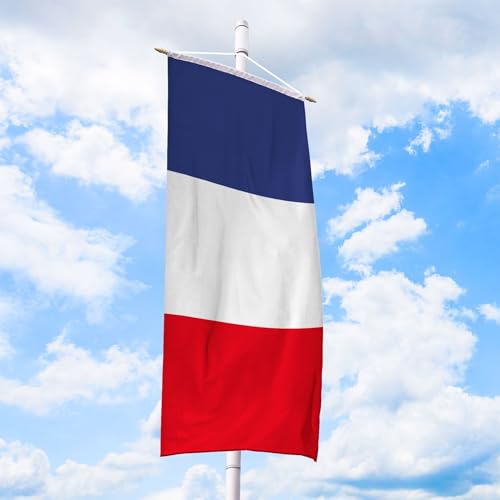 Frankreich Flagge 80 x 200 cm - für Fahnenmast, Frankreichfahne aus reißfestem Fahnen-Polyester-Stoff, Bannerfahne wetterfest und UV-beständig von Deitert