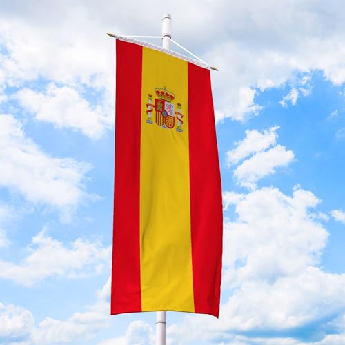 Spanien Flagge 80 x 200 cm - für Fahnenmast, Spanienfahne aus reißfestem Fahnen-Polyester-Stoff, Bannerfahne wetterfest und UV-beständig von Deitert