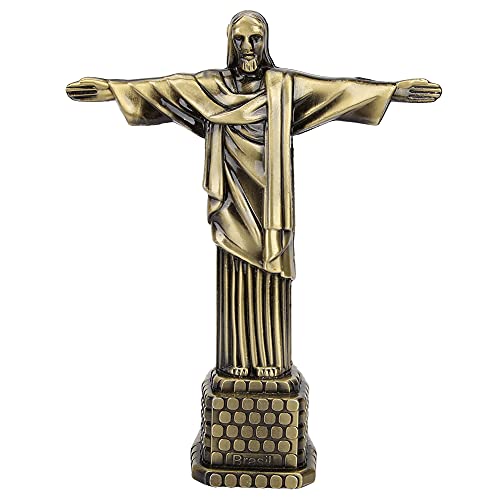 Dekaim Brasilien-Christusstatue, Bronzefarbene Schmiedeeiserne Christusstatue-Dekoration, Tourismus-Souvenirs, Weltberühmte Sehenswürdigkeiten, Desktop-Dekoration von Dekaim