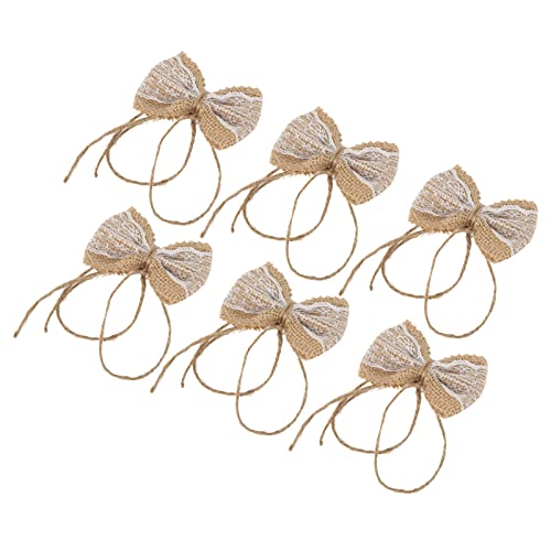 Dekaim Schleifen, Jute, Spitzenschleifen, 6 Stück, DIY, Weihnachten, Hochzeit, Zuhause, Geschenkverpackung, Dekoration, Landhausstil, Ornament, Kranz, Schleife von Dekaim