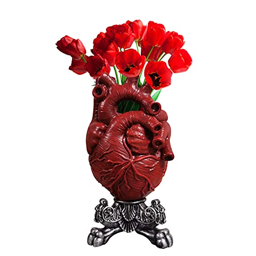 Dekaim Imulation Herzförmige Vase,Anatomische Herzvase Harz Blumentopf Skulptur Moderne Büro Home Schlafzimmer Desktop Ornamente(Typ B) von Dekaim