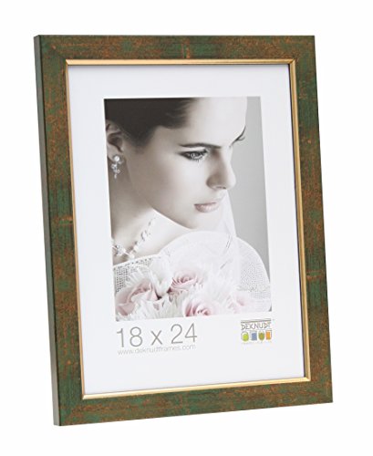 Deknudt Frames Bilderrahmen mit Netz, Grün/goldfarben, Holz, 20x25 von Deknudt Frames