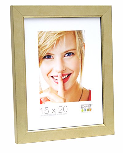 Deknudt Frames S45DA1 Bilderrahmen 20x20 Bilderrahmen mit Innenkante, Gold Holz Fotokader von Deknudt Frames