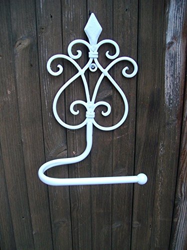 Deko-Impresion Verzierter WC-Rollenhalter, Toilettenpapierhalter, Eisen, Weiss, Landhausstil Deko-Impresion Verzierter WC-Rollenhalter, Toilettenpapierhalter, Eisen, Weiss, Landhausstil von Deko-Impresion