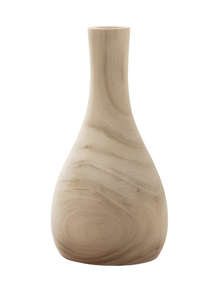 Dekoleidenschaft Dekovase "Wood" rund, aus naturbelassenem Paulownia Holz, 24 cm hoch, Vase für, Trockenblumen, Kunstblumen, Zweige, Holzvase, Tischvase, Blumenvase von Dekoleidenschaft