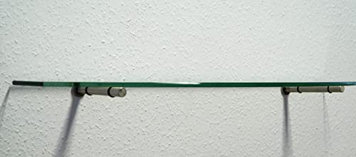 Dekoleidenschaft Wandregal aus 6mm Glas, klar, Verschiedene Formen und Größen, Glasregal, Glasboden, Glasablage, Badregal, Eckregal Bad Ablage Regal (Tablarträger Stick 130, 60x15 cm) von Dekoleidenschaft