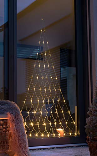 Dekoleidenschaft LED-Baum „Lights“, 4tlg, Deko-Leuchttanne, Lichterbaum, Leuchtdeko, Batterie-betrieben, Weihnachts-Beleuchtung, Fensterdeko 100x200 cm groß für Drinnen & Draußen von Dekoleidenschaft