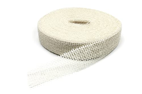 Juteband, Natur Jute, 5 cm breit, 40 m Rolle | Tischband Deko Hochzeit rustikal Natur/Farbig (weiß) von Dekomarket