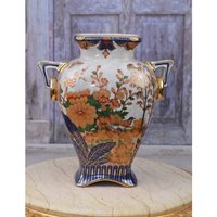 Antike Orange Porzellan Vase - Blumentopf Bemalt Und Vergoldet Jugendstil Gießerei Zeichen Wohn Dekor Geschenk Zur Hochzeit von DekorStyle