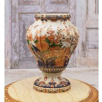 Wunderbarer Orange Bemalter Blumentopf - Vergoldetes Porzellan Blumen Ornamente Vase Jugendstil Florales Design Wohndekor Geschenk Zur Hochzeit von DekorStyle