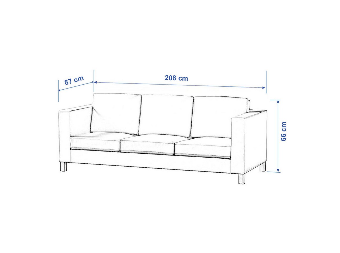 Sofahusse Karlanda 3-Sitzer Sofa nicht ausklappbar kurz, Living II, Dekoria von Dekoria