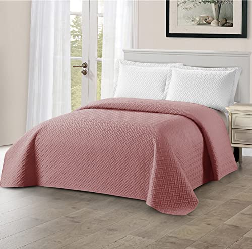 Delindo Lifestyle Tagesdecke Bettüberwurf Madeline rosa, für Doppelbett, einfarbig für Schlafzimmer, 220x240 cm von Delindo Lifestyle